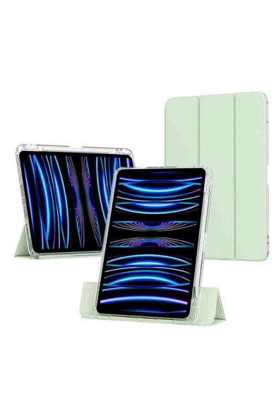 iPad Air 11 Uyumlu 4/5/6 Nesil M2/M3 Airbagli Manyetik Ayrılabilen Fuchsia Sliding Tablet Kılıfı - Resim 11