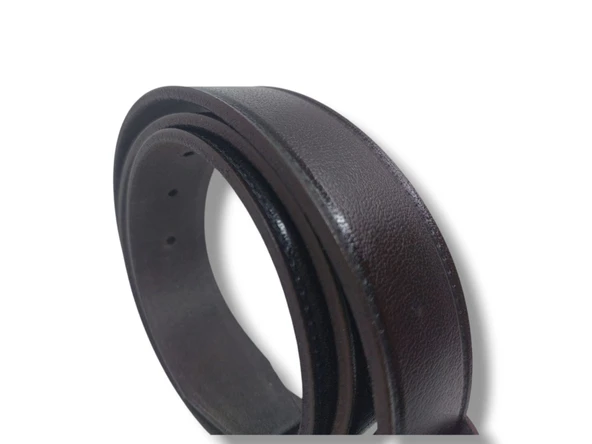 Zerhan 850 Erkek Koyu Kahve Hakiki Deri Kumaş Kot Kemeri 4 cm - 2