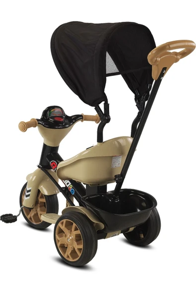 BabyHope 121 Bobo Üç Teker Ebeveyn Kontrollü Çocuk Bisikleti Kahverengi - 3