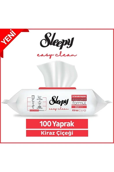 Sleepy Easy Clean Kiraz Çiçeği Yüzey Temizlik Havlusu&mendili 100 Yaprak - 1