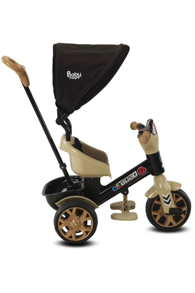 BabyHope 121 Bobo Üç Teker Ebeveyn Kontrollü Çocuk Bisikleti Kahverengi - 2