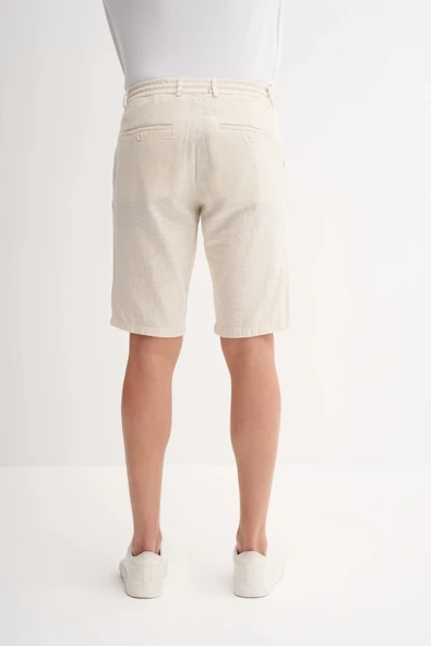 Cazador Slim Fit Dar Paça Keten Bermuda Şort 6108 - 3