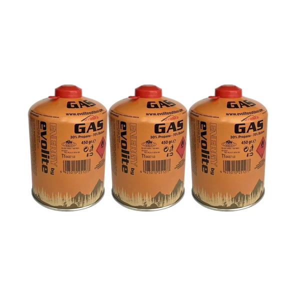 Evolite 450 Gr. Gaz Ocak Kartuşu 3 Adet EVO-011-A1