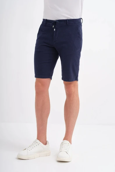 Cazador Slim Fit Dar Paça Keten Bermuda Şort 6108