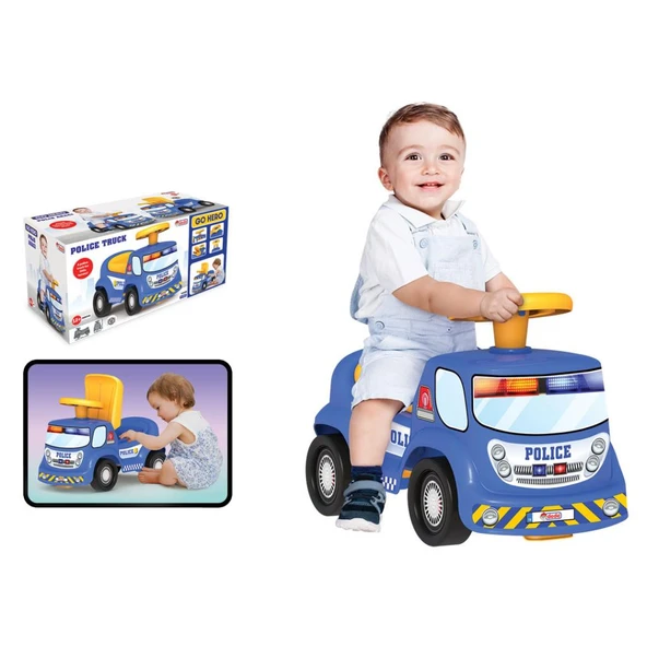 Dede Oyuncak Go Hero Polis Araçı  İlk Arabası Bin Git 04038