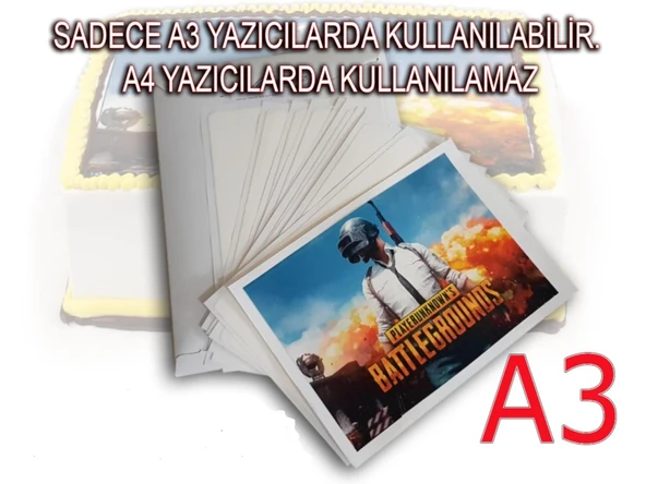 A3 Yenilebilir Şekerli Hamur Kağıt 12li