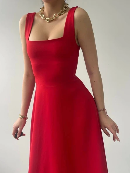 Neapolitan Askılı Elbise - 5