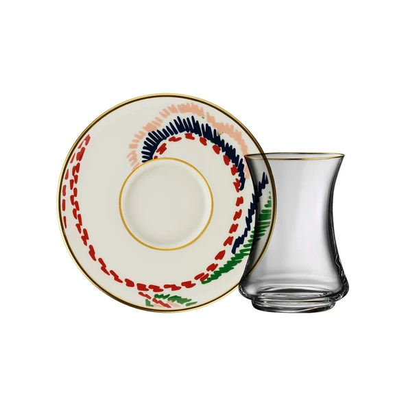 Sandro Moreno 1453 Desen Yağmuru Gold 12 Parça 6 Kişilik Çay Seti 110 Ml Ar211629 - 5