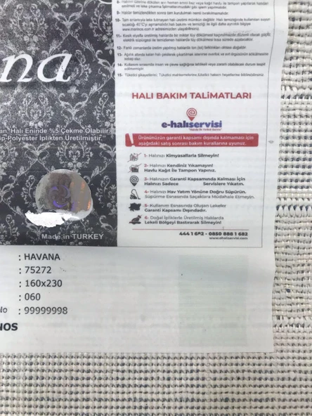 Merinos Halı Havana 75272 060 Serisi Salon Oturma Yatak Odası Halısı - 8