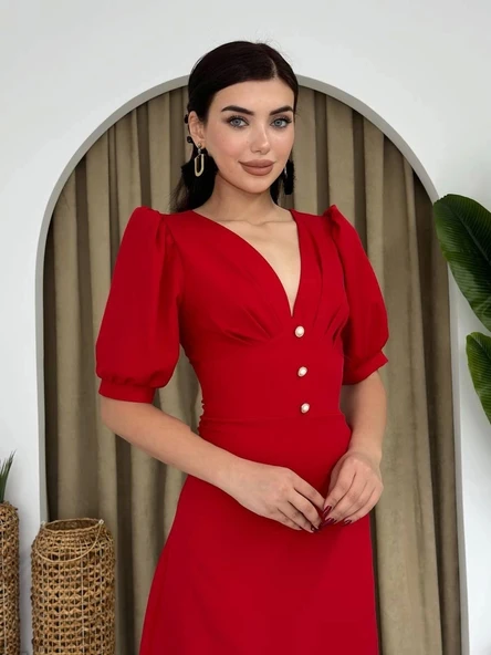 Linda Midi Elbise - 4