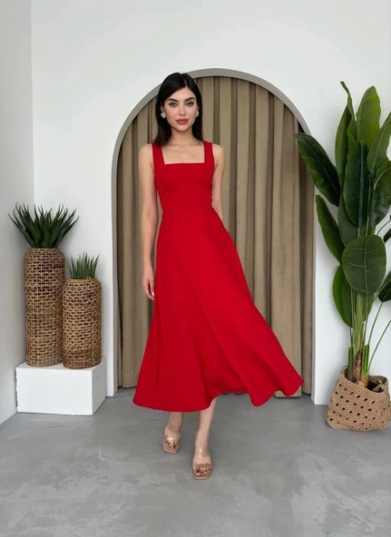 Neapolitan Askılı Elbise - 4
