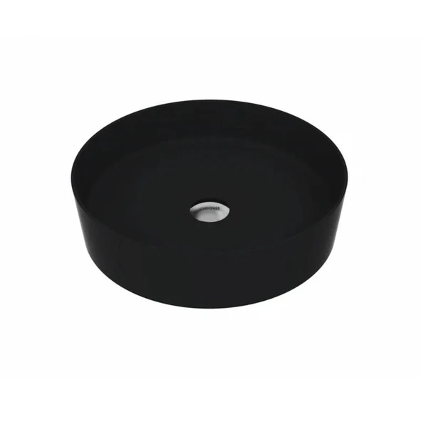 Creavit Loop Yuvarlak Çanak Lavabo 45 cm Mat Siyah LP145-00SM00E-0000 ürün görseli 1