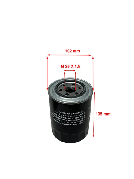 Wunder Mitsubishi L300 2.5 D 51-64 Kw 1986-2008 Bypasslı Yağ Filtresi - 2