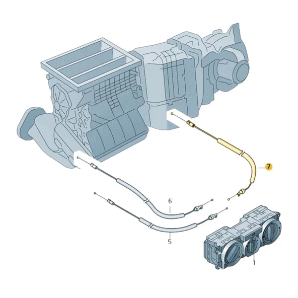 VW Amarok 2013-2016 Kalorifer Ayar Kumanda Teli Kırmızı 7H1819837C - 3