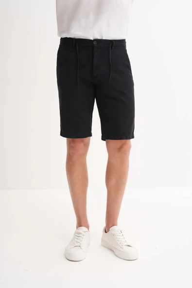 Cazador Slim Fit Dar Paça Keten Bermuda Şort 6108 - 2