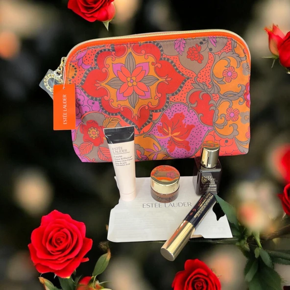 Estee Lauder Şık Makyaj Çantası Genişlik 23 - Derinlik - 17- Şık Desen Yaz Esintisi - 2