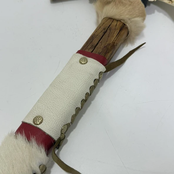 El Yapımı Kızılderili Doğal Kemik Balta 45cm (Model 5) - 5