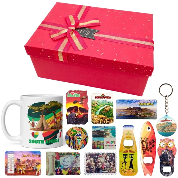 Afrika Hediye Kutusu 10 Parça Kupa Magnet Anahtarlık Kutu ürün görseli 1
