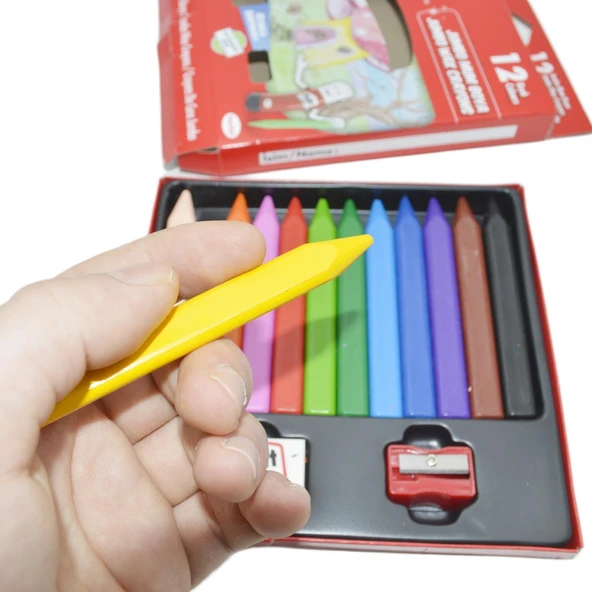 Pritt Karton Kutu Jumbo Üçgen Silinebilir Pastel Boya 12 Renk (1655739) - 3