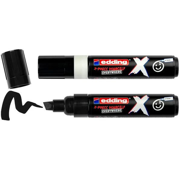 Edding 6900 X Multi Marker 2-10mm Kesik Uç 2'li Set - Siyah & Beyaz / 4-6900-2-1 - Resim 4