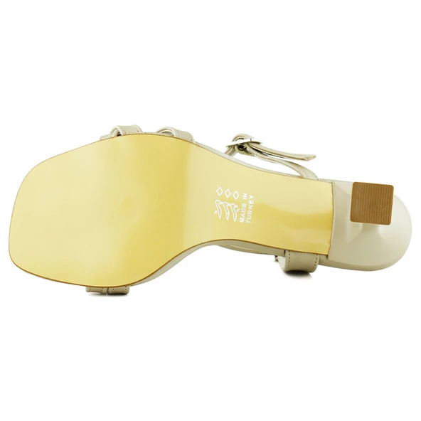 Erkan Saçmacı Roseline Ten Saten Önü Arkası Açık Bantlı Tokalı Kadeh Topuklu Abiye Ayakkabı - 6