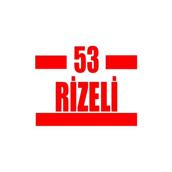 53 Rizeli Araba Sticker 17x17 Cm Kırmızı ürün görseli