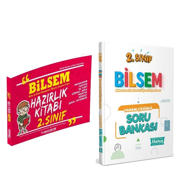 Zeki Çocuk 2. Sınıf Bilsem Hazırlık Kitabı ve Markaj Yayınları Bilsem Soru Bankası Seti 2 Kitap