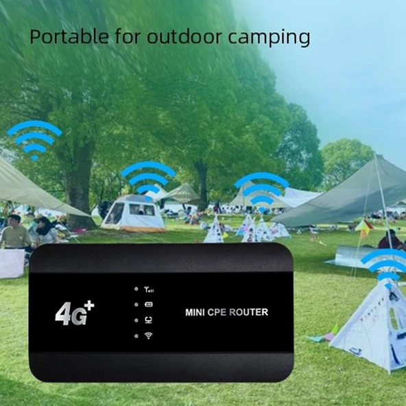 4G Mini CPE Router, Sim Kart Yuvası ile C Tipi Şarjlı, Gigabit Ethernet Yönlendirici RJ45 Portulu - 3