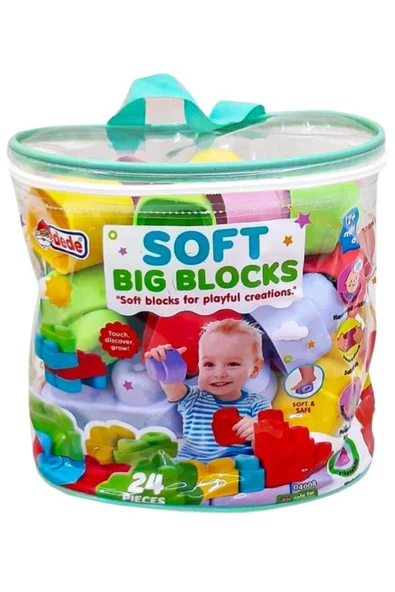 Dede Oyuncak Çantalı Yumuşak Big Bloklar 24 Parça 04008