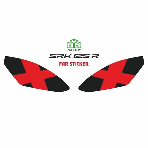 RKS SRK 125 R 2023 - 2025 UYUMLU FAR STİCKER KIRMIZI X - 1