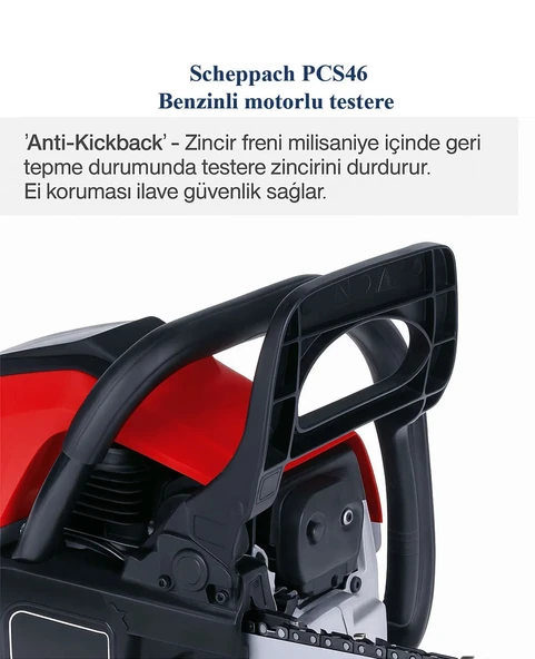 Scheppach PCS 46 Benzinli Ağaç Kesme Motoru 45 CM Pala 2.4 HP - 5