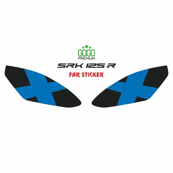 RKS SRK 125 R 2023 - 2025 UYUMLU FAR STİCKER MAVİ X - 1