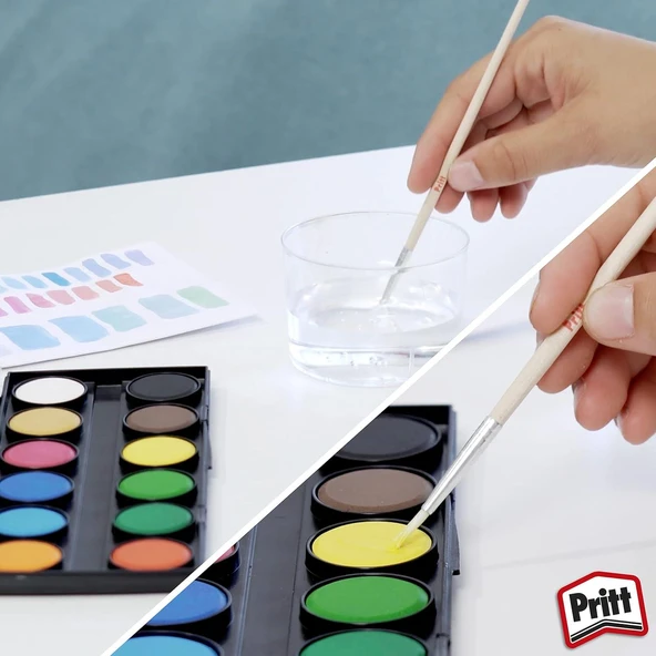 Pritt Sulu Boya 28 mm Büyük Boy 12 Renk (1047948) - Resim 3