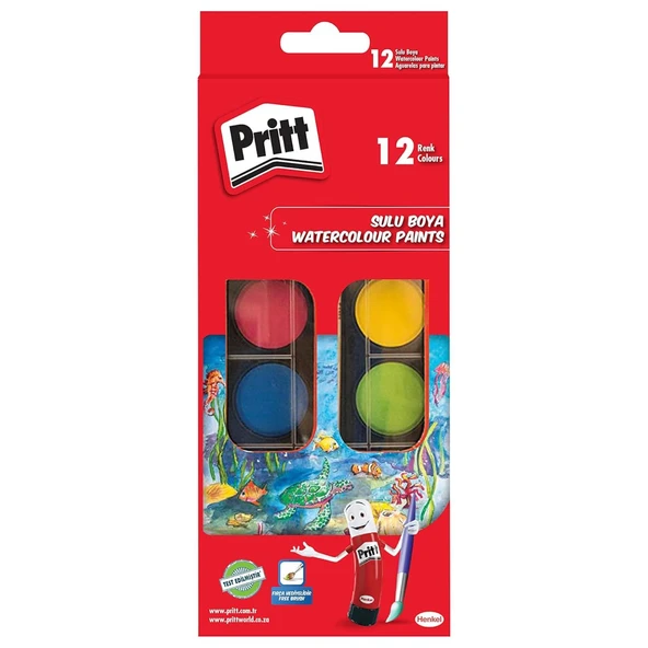 Pritt Sulu Boya 28 mm Büyük Boy 12 Renk (1047948) ürün görseli