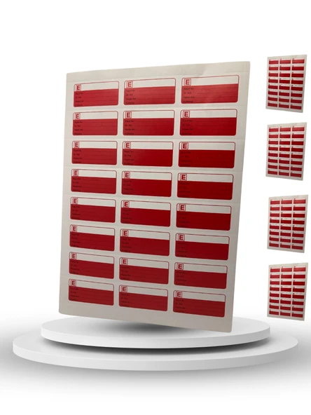 ECZANE ETİKETİ KIRMIZI 96 ADET - 2