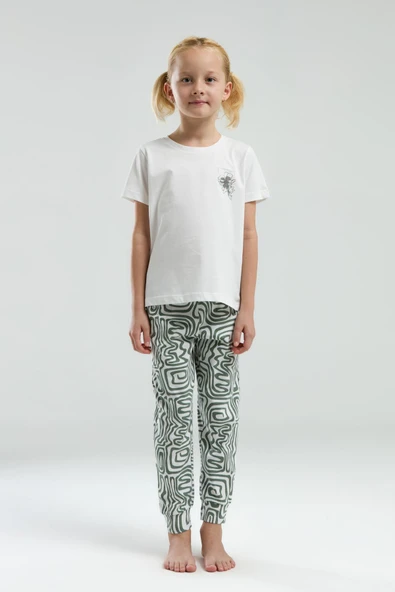 Arnetta 3303 Kız Çocuk Desenli Bisiklet Yaka Şortlu Kısa Kol Pijama Takım - Resim 7