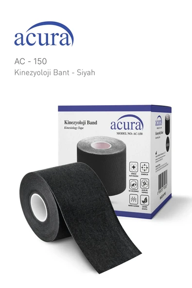 Acura Ac-150 Yüz & Vücut Uyumlu Hipoalerjenik Kinesyo Tape Ağrı Bandı 5m X 5cm- - 4