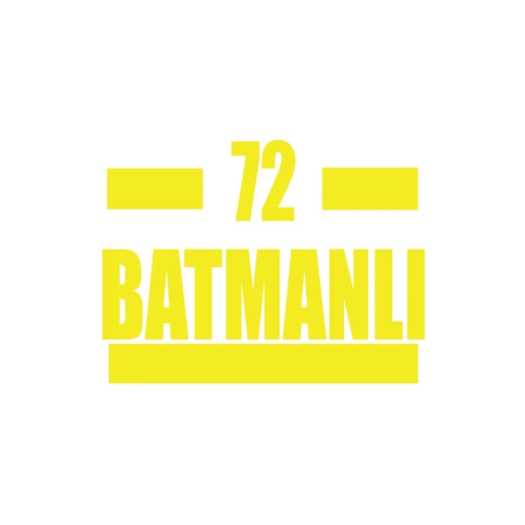72 Batmanlı Araba Sticker 17x17 Cm Sarı
