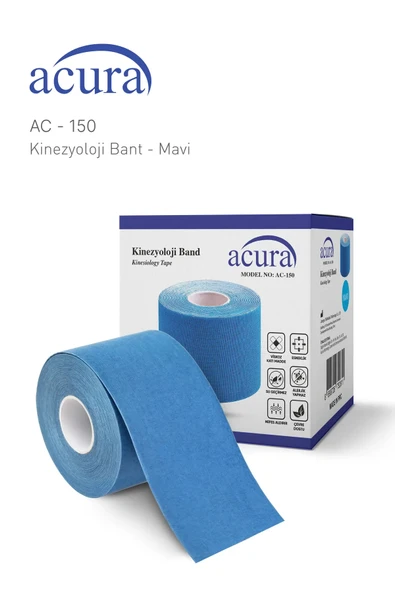 Acura Ac-150 Yüz & Vücut Uyumlu Hipoalerjenik Kinesyo Tape Ağrı Bandı 5m X 5cm- - 6