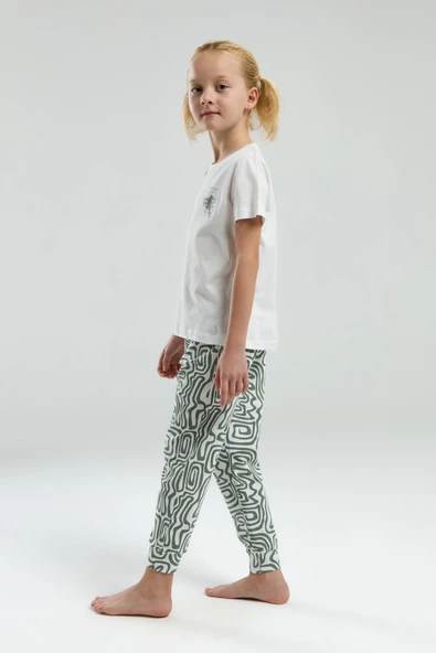 Arnetta 3303 Kız Çocuk Desenli Bisiklet Yaka Şortlu Kısa Kol Pijama Takım - Resim 9