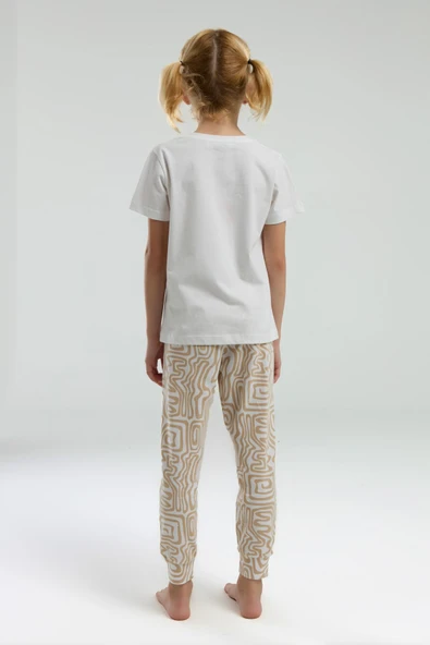 Arnetta 3303 Garson Kız Çocuk Desenli Bisiklet Yaka Şortlu Kısa Kol Pijama Takım - Resim 6