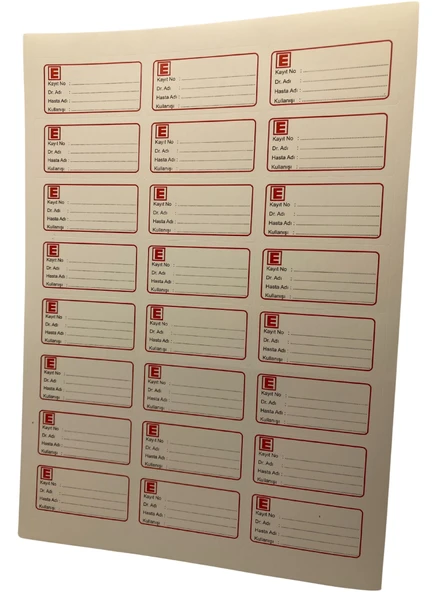 96 ADET ECZANE ETİKETİ BEYAZ - 3