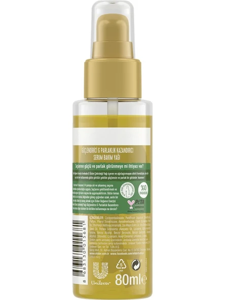 Elidor Doğanın Enerjisi Serum Saç Bakım Yağı Avokado ve Üzüm Çekirdeği Yağı 80 ml - Resim 3