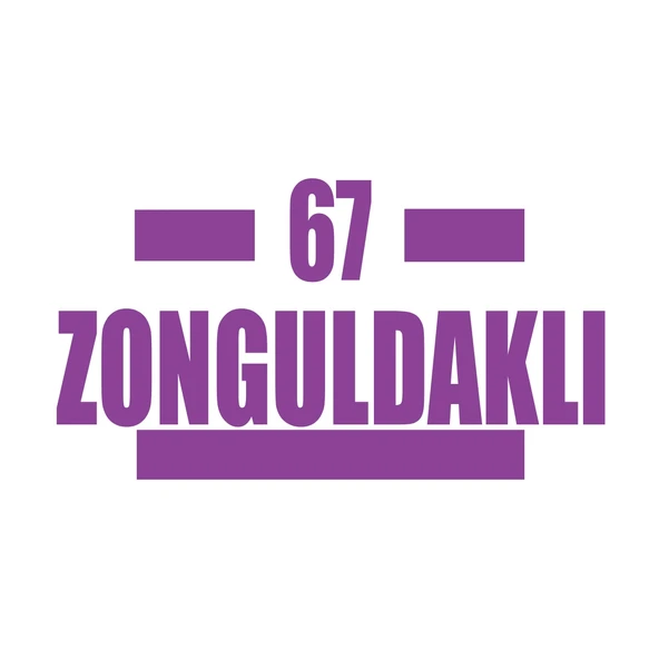 67 Zonguldaklı Araba Sticker 17x17 Cm Mor ürün görseli