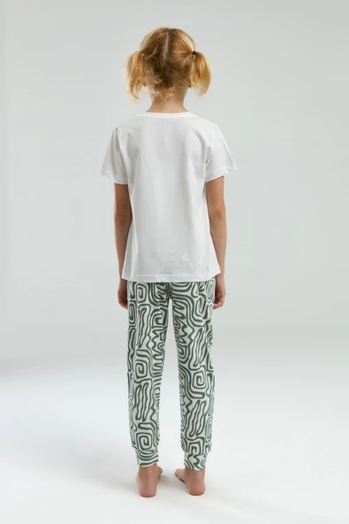 Arnetta 3303 Kız Çocuk Desenli Bisiklet Yaka Şortlu Kısa Kol Pijama Takım - Resim 10