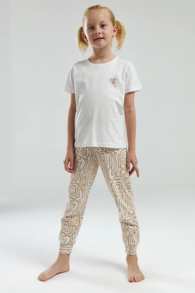 Arnetta 3303 Garson Kız Çocuk Desenli Bisiklet Yaka Şortlu Kısa Kol Pijama Takım ürün görseli 1