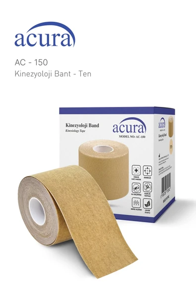 Acura Ac-150 Yüz & Vücut Uyumlu Hipoalerjenik Kinesyo Tape Ağrı Bandı 5m X 5cm- - 8