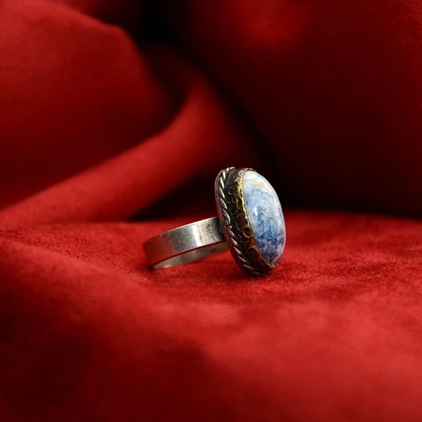 Gümüş Kalsedon Kadın Yüzük - 4