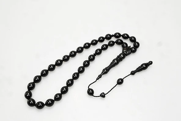 Oltu Taşı Kravatlı Şerit Çizgi İmame Sade Tespih - 4