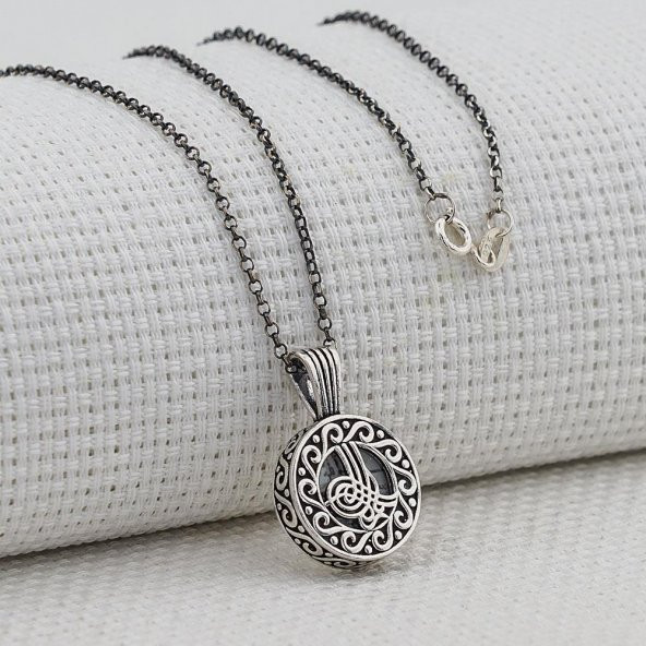 Cevşeni Kebir Dualı Osmanlı Tuğralı Gümüş Bayan Kolye ürün görseli